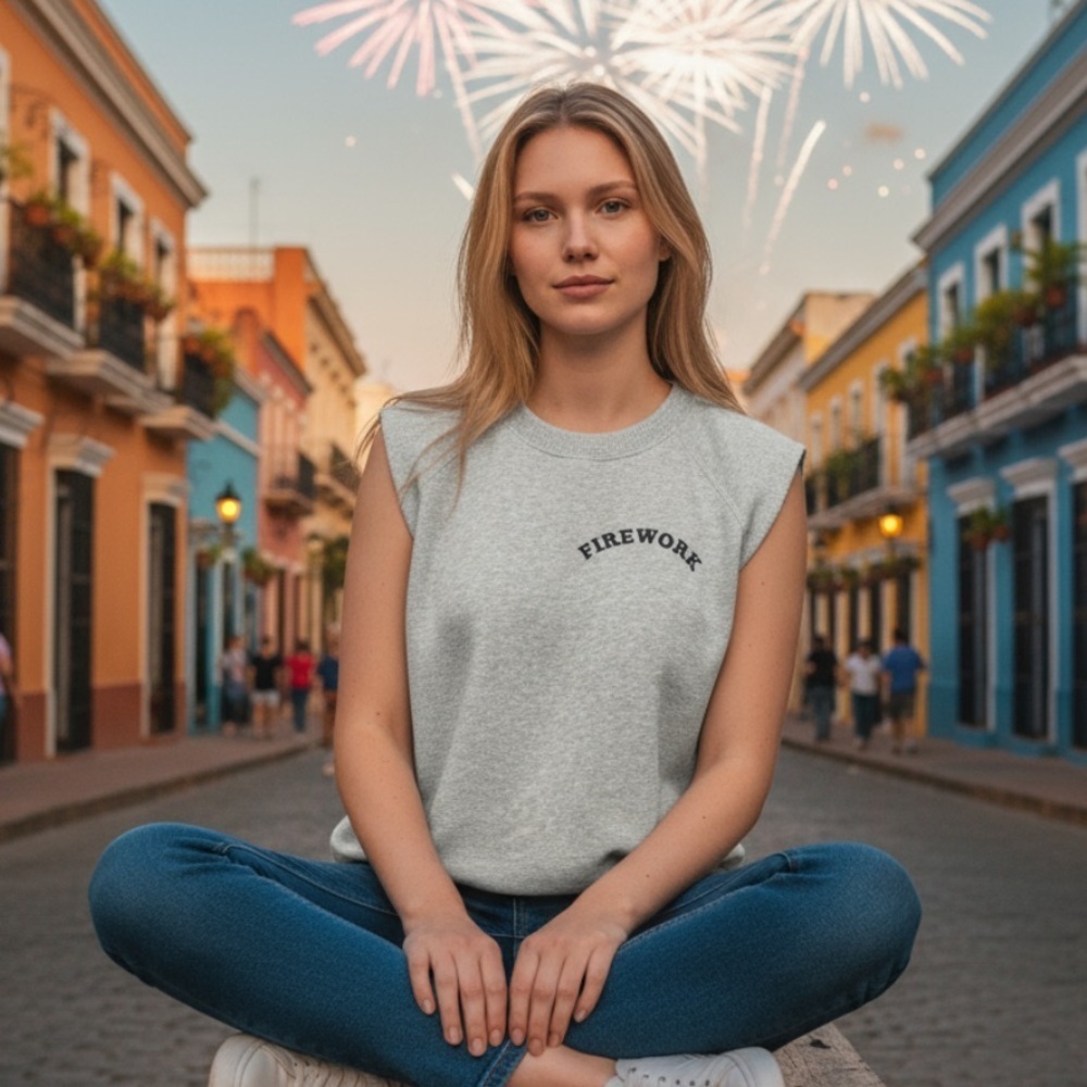Firework sleeveless sweater tank m